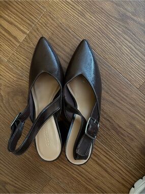 Old Navy Dark Brown Pointed Slingback Flats
